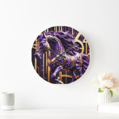 „Futuristisches Pferd“ ラージ壁時計 (ホーム)