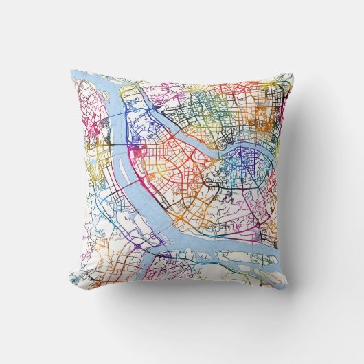 Fuzhou China City Map クッション (正面)