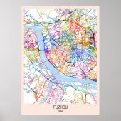 Fuzhou China City Map ポスター (正面)
