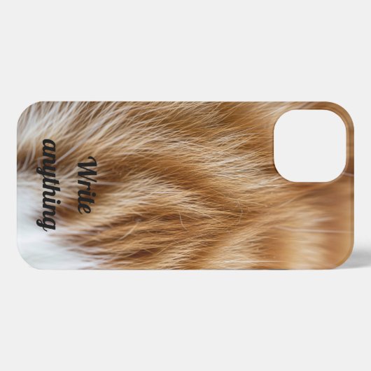 Fuzzy Cat Fur Texture Phone Case – Cozy Aesthetic  iPhoneケース (裏面横)