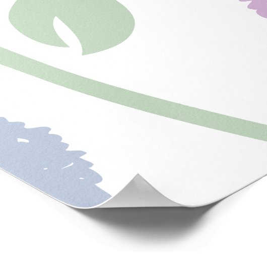 Fuzzy Flower Lg Pattern Pastels ポスター (角)