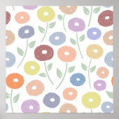 Fuzzy Flower Lg Pattern Pastels ポスター (正面)