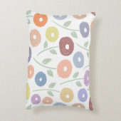 Fuzzy Flower Lg Pattern Pastels on White アクセントクッション (裏面(縦))