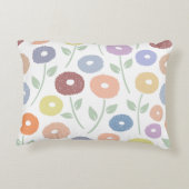 Fuzzy Flower Lg Pattern Pastels on White アクセントクッション (裏面)