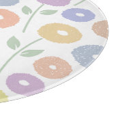 Fuzzy Flower Lg Pattern Pastels on White カッティングボード (角)