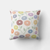 Fuzzy Flower Lg Pattern Pastels on White クッション (裏面)