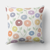 Fuzzy Flower Lg Pattern Pastels on White クッション (裏面)