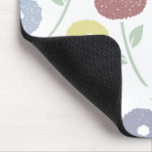 Fuzzy Flower Lg Pattern Pastels on White マウスパッド (コーナー)