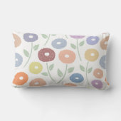 Fuzzy Flower Lg Pattern Pastels on White ランバークッション (裏面)