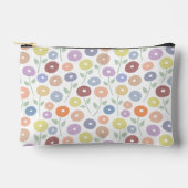 Fuzzy Flower Pattern Pastels on White アクセサリーポーチ (正面)