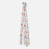 Fuzzy Flower Pattern Pastels on White ネクタイ (裏面)