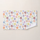 Fuzzy Flower Pattern Pastels on White バスタオルセット (ハンドタオル)