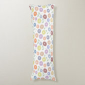 Fuzzy Flower Pattern Pastels on White ボディピロー (正面縦)