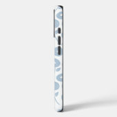 Fuzzy Flower Rpt Pattern Blue on White Case-Mate iPhoneケース (裏面 / 左)