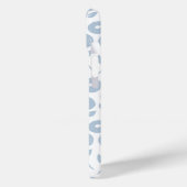 Fuzzy Flower Rpt Pattern Blue on White Case-Mate iPhoneケース (裏面 / 左)