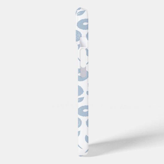 Fuzzy Flower Rpt Pattern Blue on White Case-Mate iPhoneケース (裏面 / 左)