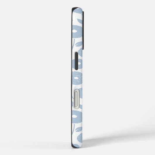 Fuzzy Flower Rpt Pattern Blue on White Case-Mate iPhoneケース (裏面 / 右)