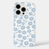 Fuzzy Flower Rpt Pattern Blue on White Case-Mate iPhoneケース (裏面)