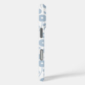 Fuzzy Flower Rpt Pattern Blue on White Case-Mate iPhoneケース (裏面 / 右)