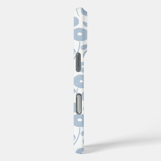 Fuzzy Flower Rpt Pattern Blue on White Case-Mate iPhoneケース (裏面 / 右)