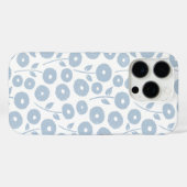 Fuzzy Flower Rpt Pattern Blue on White Case-Mate iPhoneケース (裏面 (横))