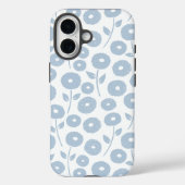 Fuzzy Flower Rpt Pattern Blue on White Case-Mate iPhoneケース (裏面)