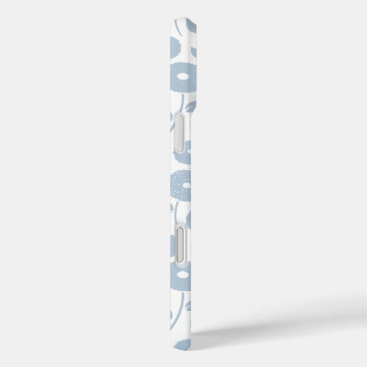 Fuzzy Flower Rpt Pattern Blue on White Case-Mate iPhoneケース (裏面 / 右)