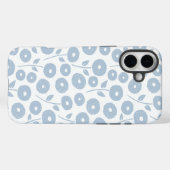 Fuzzy Flower Rpt Pattern Blue on White Case-Mate iPhoneケース (裏面 (横))