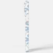 Fuzzy Flower Rpt Pattern Blue on White Case-Mate iPhoneケース (裏面 / 左)