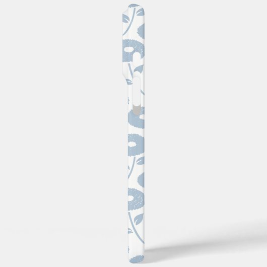 Fuzzy Flower Rpt Pattern Blue on White Case-Mate iPhoneケース (裏面 / 左)