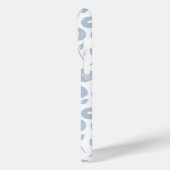 Fuzzy Flower Rpt Pattern Blue on White Case-Mate iPhoneケース (裏面 / 左)