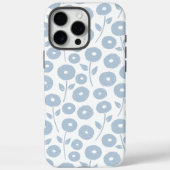 Fuzzy Flower Rpt Pattern Blue on White Case-Mate iPhoneケース (裏面)