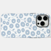 Fuzzy Flower Rpt Pattern Blue on White Case-Mate iPhoneケース (裏面 (横))