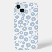 Fuzzy Flower Rpt Pattern Blue on White Case-Mate iPhoneケース (裏面)