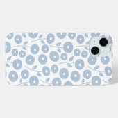 Fuzzy Flower Rpt Pattern Blue on White Case-Mate iPhoneケース (裏面 (横))