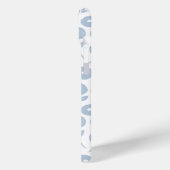 Fuzzy Flower Rpt Pattern Blue on White Case-Mate iPhoneケース (裏面 / 左)