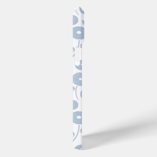 Fuzzy Flower Rpt Pattern Blue on White Case-Mate iPhoneケース (裏面 / 右)