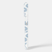 Fuzzy Flower Rpt Pattern Blue on White Case-Mate iPhoneケース (裏面 / 左)