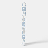 Fuzzy Flower Rpt Pattern Blue on White Case-Mate iPhoneケース (裏面 / 右)