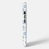 Fuzzy Flower Rpt Pattern Blue on White Case-Mate iPhoneケース (裏面 / 左)