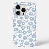 Fuzzy Flower Rpt Pattern Blue on White Case-Mate iPhoneケース (裏面)