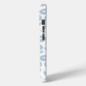 Fuzzy Flower Rpt Pattern Blue on White Case-Mate iPhoneケース (裏面 / 左)