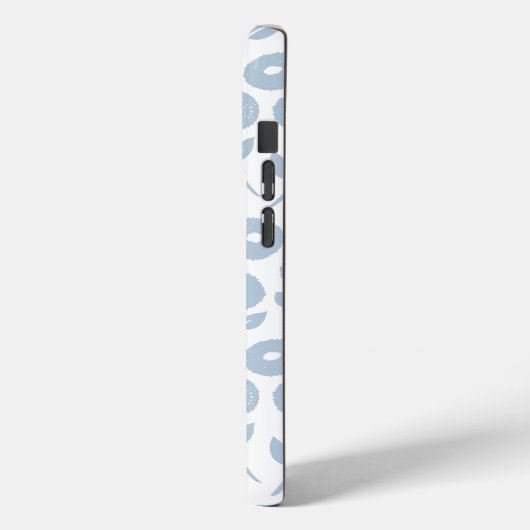 Fuzzy Flower Rpt Pattern Blue on White Case-Mate iPhoneケース (裏面 / 左)