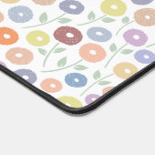 Fuzzy Flower Rpt Pattern Pastels on White デスクマット (コーナー)