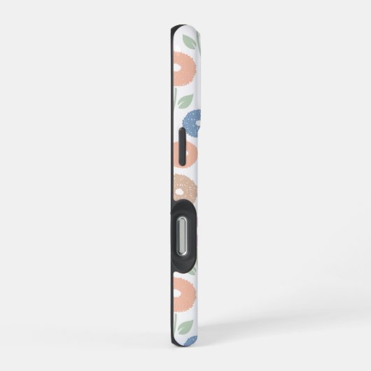 Fuzzy Flower Rpt Pattern Pastels on White iPhoneケース (右側面)