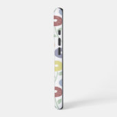 Fuzzy Flower Rpt Pattern Pastels on White iPhoneケース (左側面)