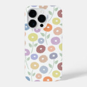 Fuzzy Flower Rpt Pattern Pastels on White iPhoneケース (裏面)