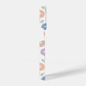 Fuzzy Flower Rpt Pattern Pastels on White iPhoneケース (右側面)