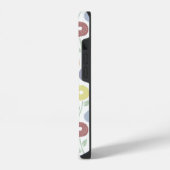 Fuzzy Flower Rpt Pattern Pastels on White iPhoneケース (左側面)