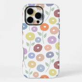 Fuzzy Flower Rpt Pattern Pastels on White iPhoneケース (裏面)